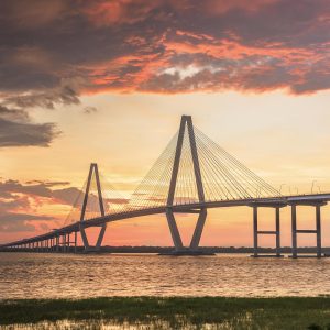 bridge at sunset